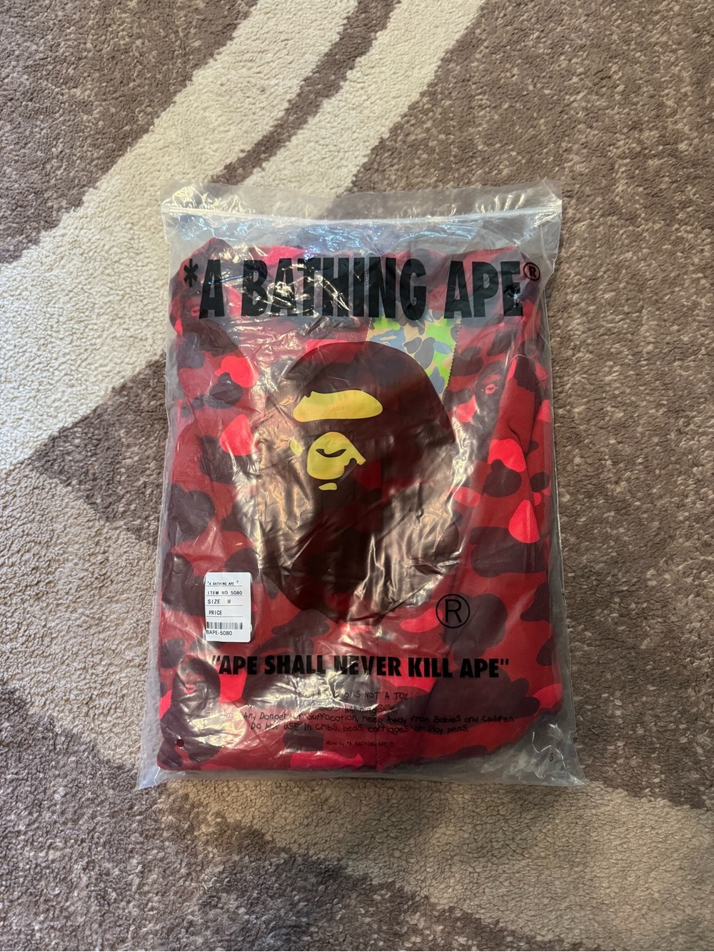 BAPE full zip Camo red